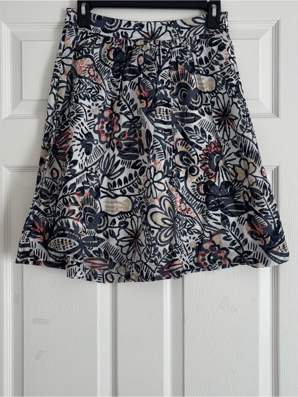 Loft Floral Print Cotton Skirt Sz 0P